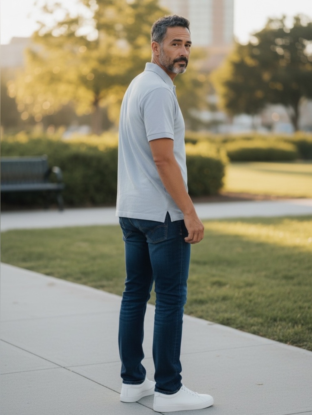 EUC Massimo Dutti Textured Polo Shirt XXL Blue Gray Short Sleeve Cotton